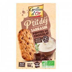 Biscuits petit-déjeuner Sarrasin Pépites de chocolat bio - 150 g Grillon d'or