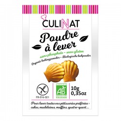POUDRE A LEVER SANS PHOSPHATE NI GLUTEN 8X10G  CULINAT