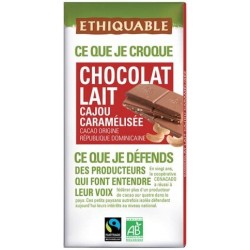 Chocolat lait cajou caramélisée Pérou BIO 100g