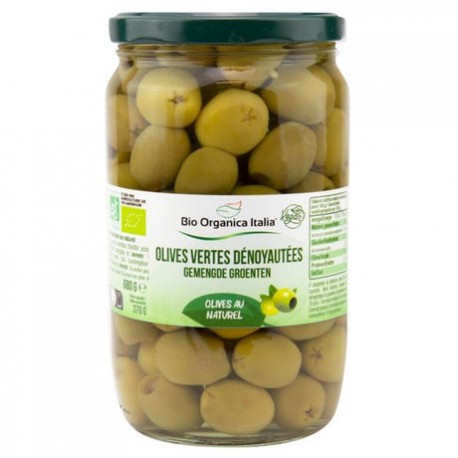 Olives vertes dénoyautées au naturel 280g Bio Organica