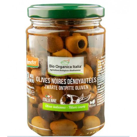 Olives noires dénoyautées au naturel 280g Bio Organica