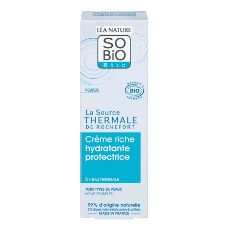 Crème riche hydratante¹ protectrice, haute tolérance - Eau thermale de Rochefort SO BIO ETIC