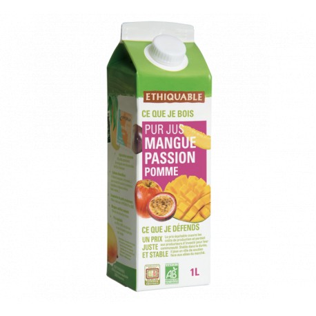 Pur jus mangue pomme passion Pérou/Equateur/Madagascar BIO 1 l brique