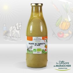 Velouté de Courgettes au basilic - bouteille 1L - Les Délices du Maraîcher - Peaugres (07)