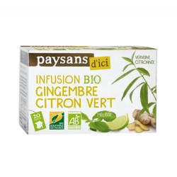 Infusion Verveine Gingembre Mélisse Citron Vert Massif Central et Burkina Faso BIO 30g