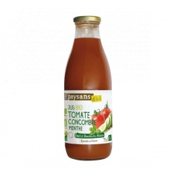 Gaspacho Pur jus tomate concombre menthe - Paysans d'ici Saint-Gilles (30 et 13) - 75cl