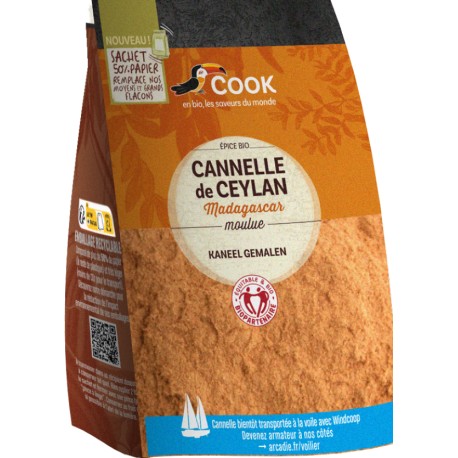 Cannelle en poudre biopartenaire sachet économique 100g COOK EPICES