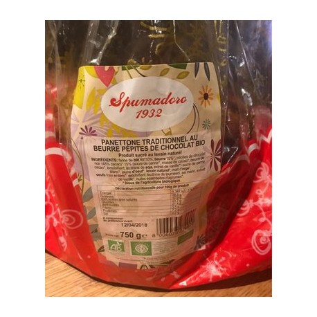 PANETTONE AUX PEPITES DE CHOCOLAT (750G)  SPUMADORO 1932