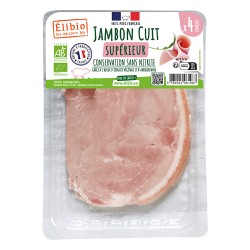 JAMBON AC 4TR SS SEL NITRITÉ (160G) ELIBIO - EPICIERS BIO