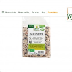 Riz 3 saveurs (long complet, rouge, sauvage) bio - 500g  MDM
